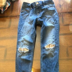 Girls jeans with sequin knees